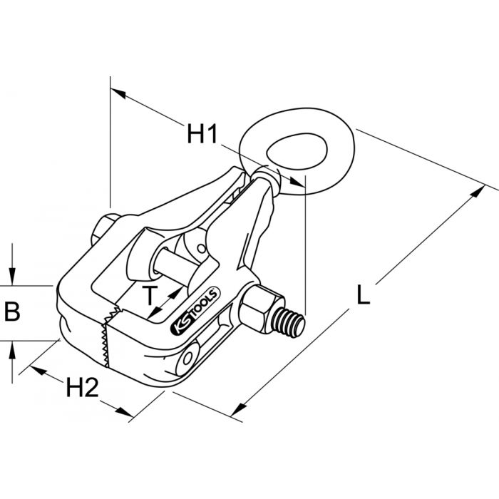 Pince de traction pour box, mâchoire ajustable KSTOOLS - 1402425