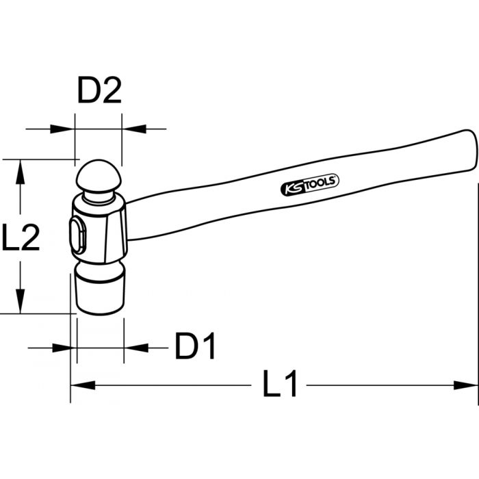 Marteau Américain manche hickory, 1/4