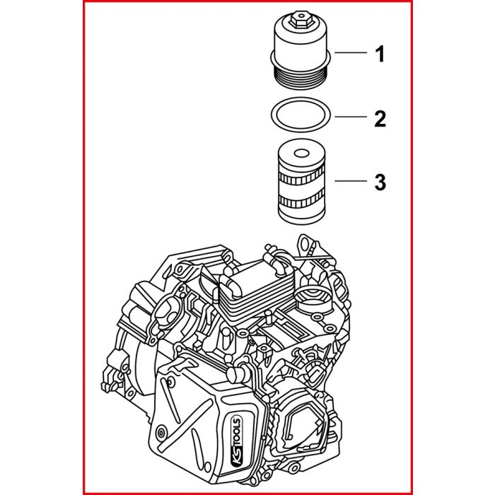 Clé pour filtre à huile de boite de vitesses DSG pour moteur Common Rail, 1/2'' - 24 mm - L.101 mm KSTOOLS - 1509202