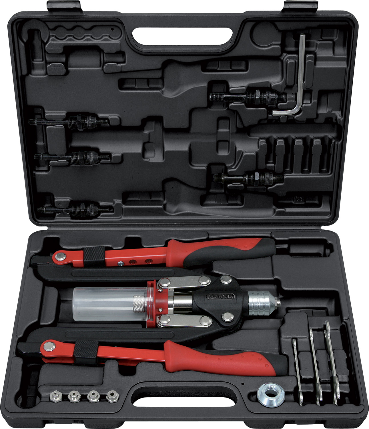 Coffret de pince à rivets et écrous aveugles (insert)  2 bras pliants KS TOOLS 150.9630