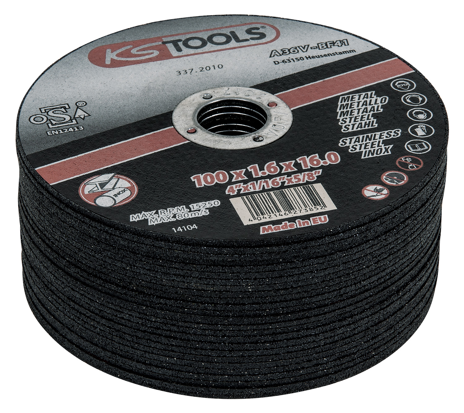 Disques à tronçonner Diam.100 mm par 25 pcs KS TOOLS - 337.2010