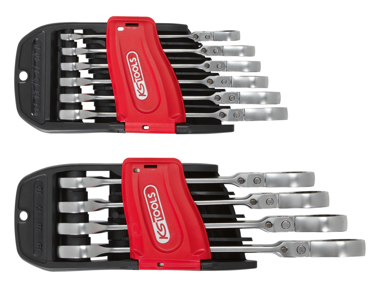 Jeu de 10 clés mixtes à cliquet à tête inclinable à verrouillage GEARplus® KS TOOLS - 503.4850