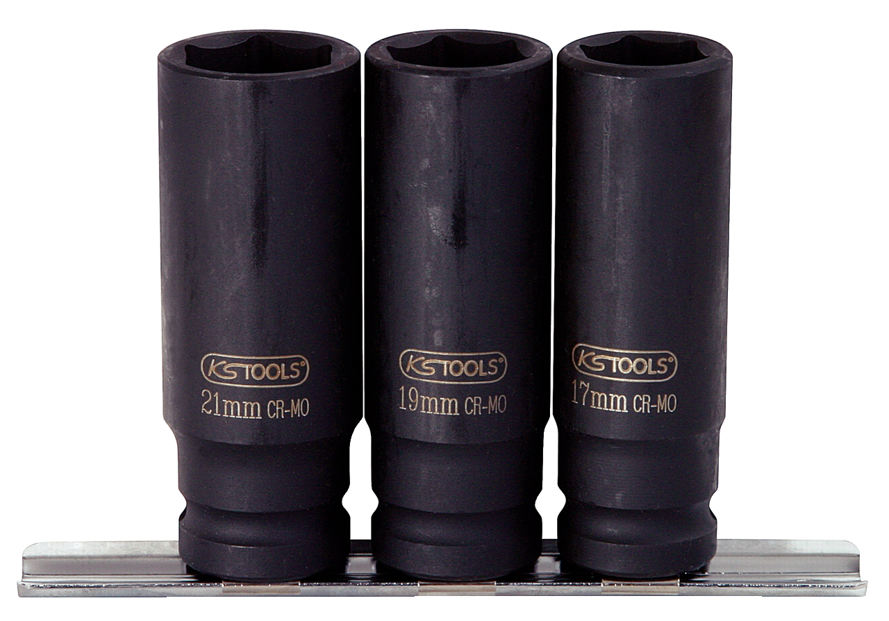 Jeu de douilles à chocs sur rail 1/2'', 3 pcs KS TOOLS - 515.0103