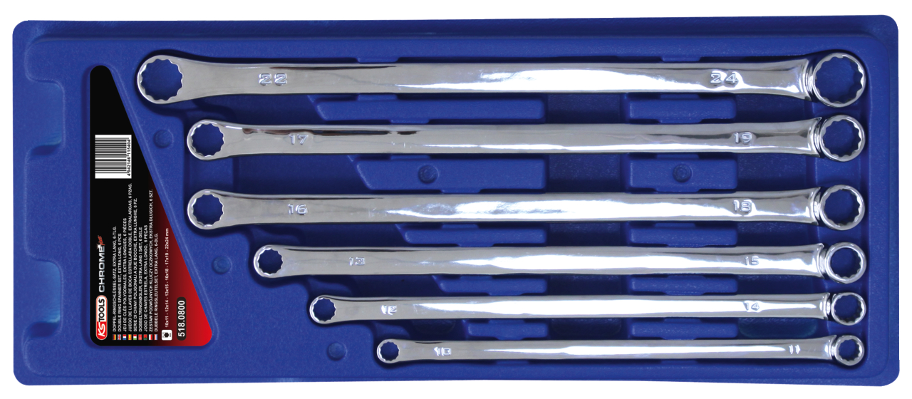 Jeu de 6 clés polygonales extra-longues KS TOOLS - 518.0800