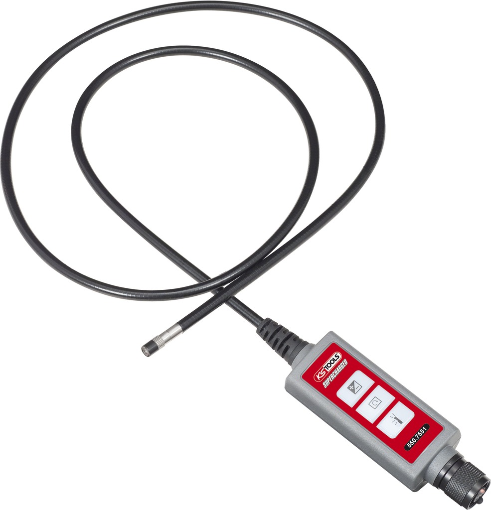 Sonde semi-rigide SUPERCHARGED avec caméra frontale commutable 0° Diam.5,5mm - L.1 m KS TOOLS - 550.8551