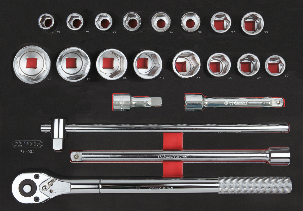 Module de douilles et accessoires 3/4'', 21 pièces KS TOOLS - 711.1034