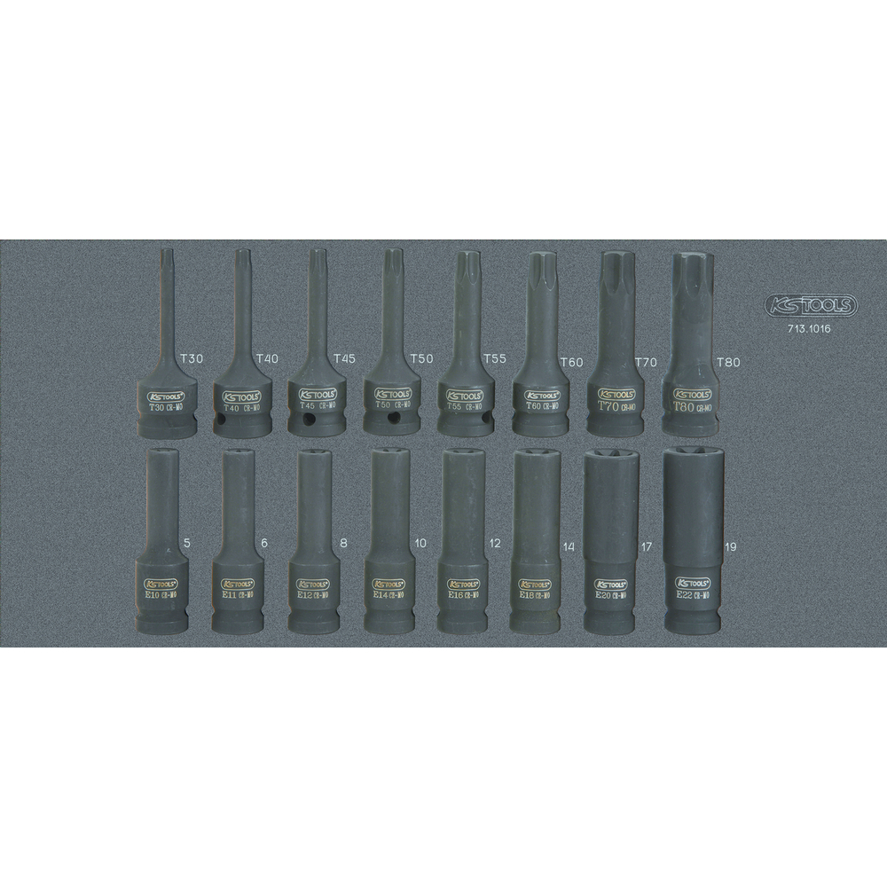 Module de douilles à chocs 1/2'', 16 pièces KS TOOLS - 713.1016