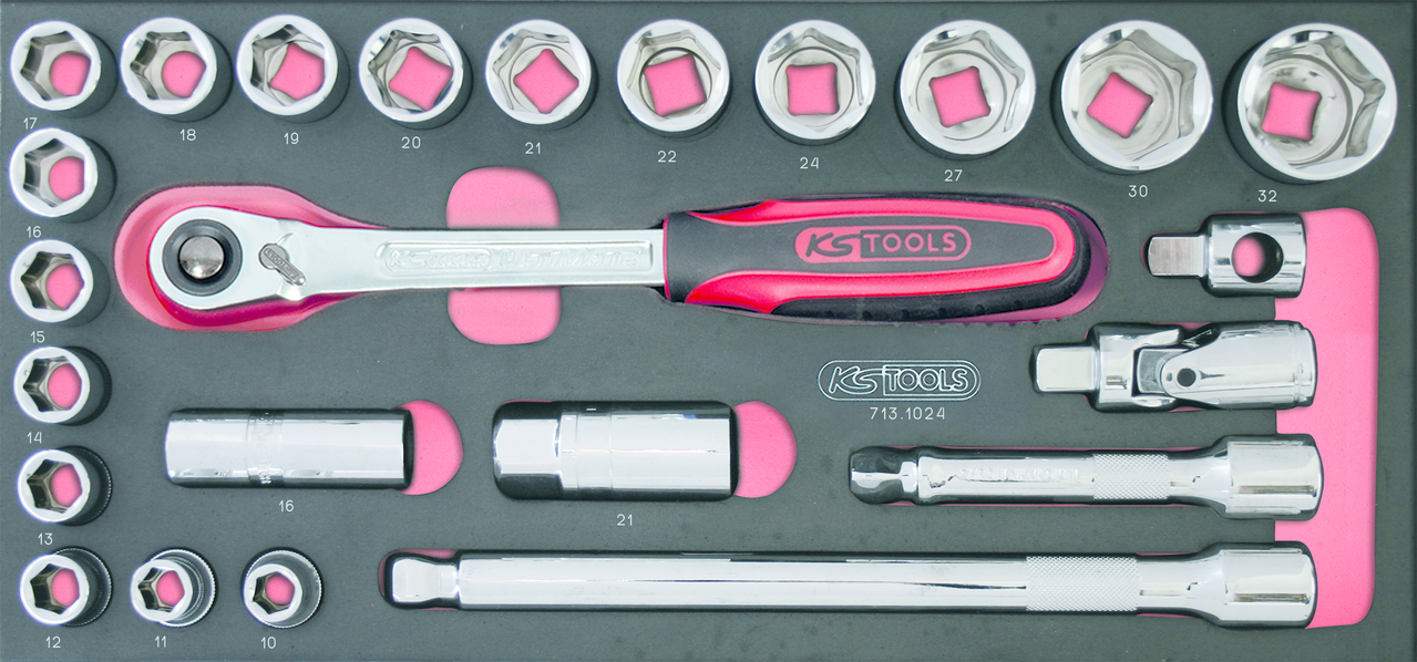 Module de douilles et accessoires ULTIMATE® 1/2'', 24 pièces KS TOOLS - 713.1024