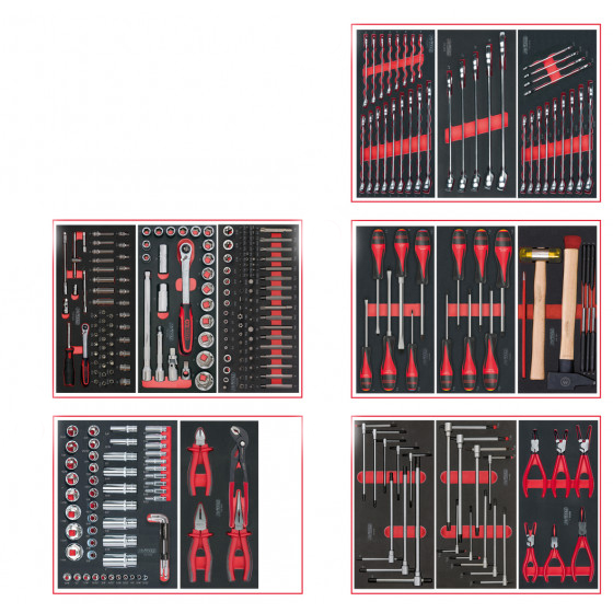 Composition d'outils 5 tiroirs pour servante, 311 pièces KS TOOLS - 714.0311