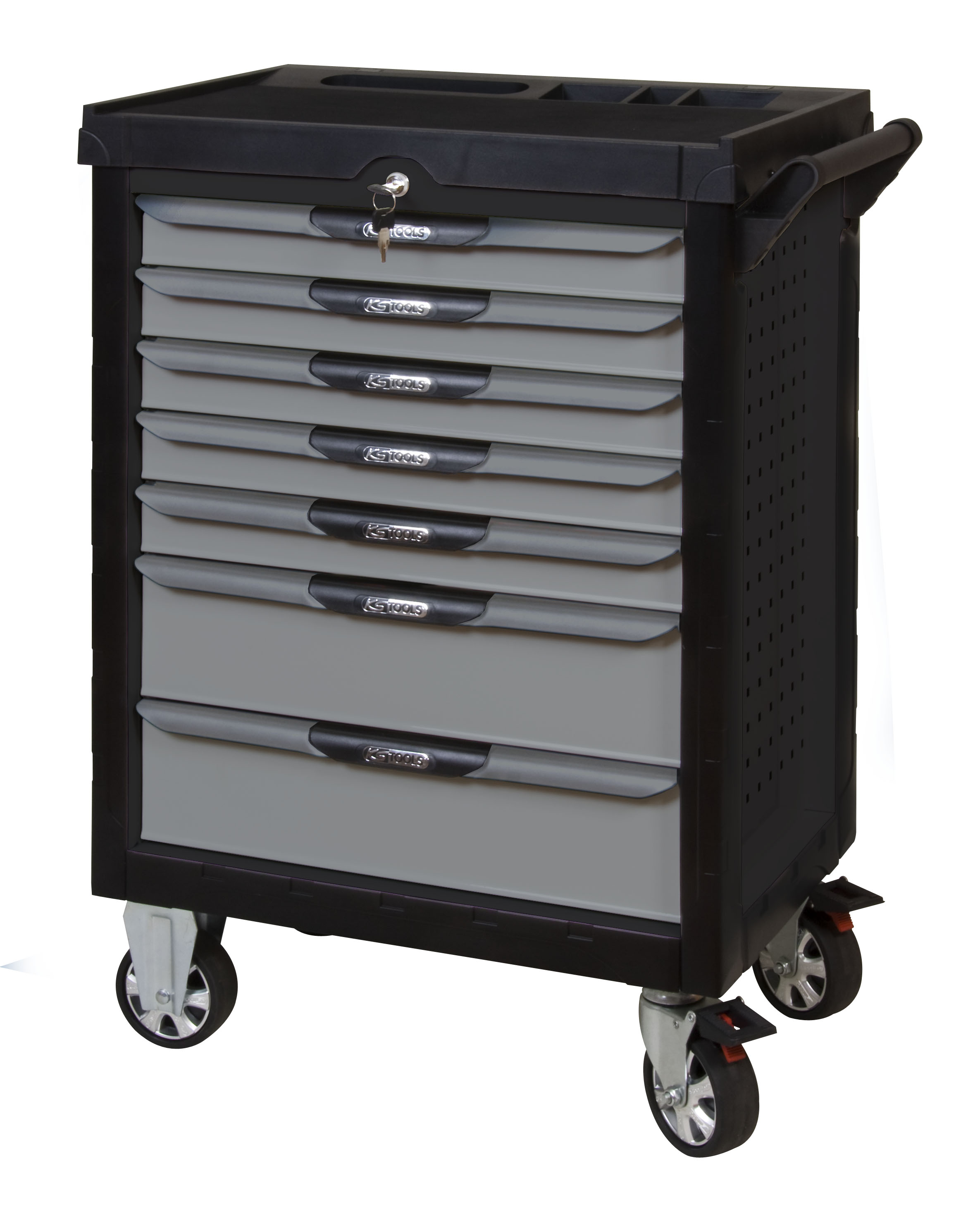 Servante ULTIMATE grise et noire 7 tiroirs équipée de 311 outils KS TOOLS - 816.7311