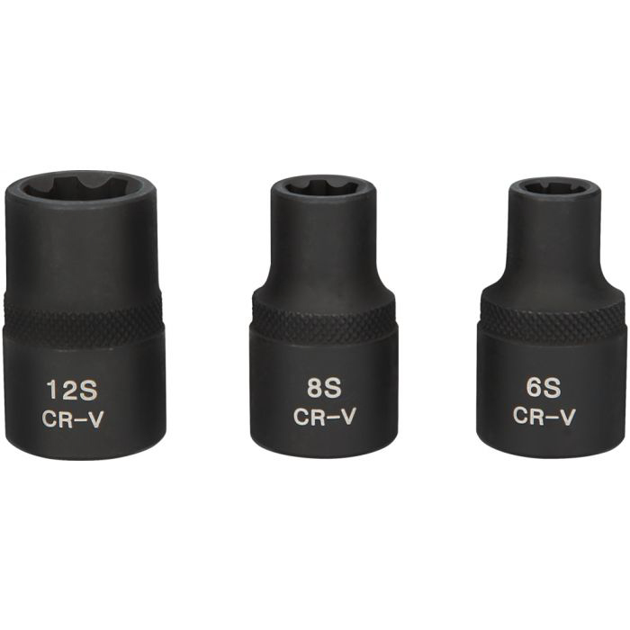 Jeu de 3 douilles RIBE 1/2'' pour culasse, M6 - M8 - M12 KSTOOLS - 911.0895