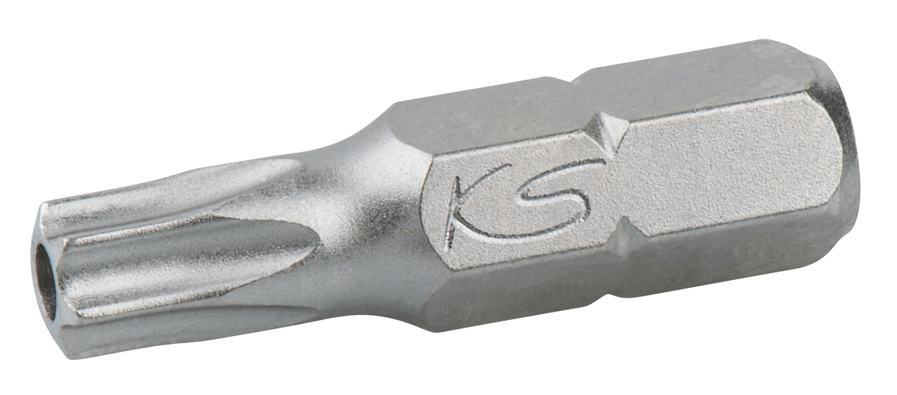 Boîte de 5 embouts de vissage TORX® percé, L.25 mm - 1/4'' - T10 KS TOOLS - 911.2283