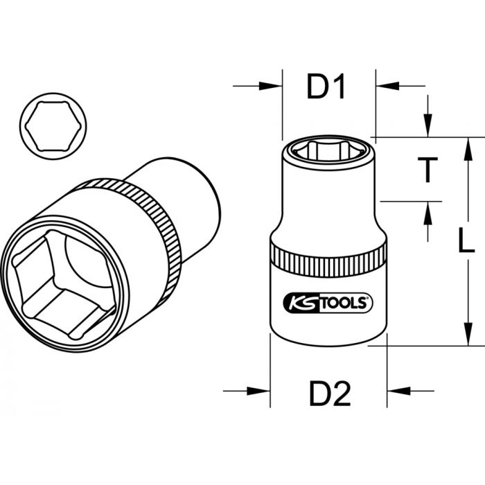 Douille 6 pans - 3/4'' – 1.5/16
