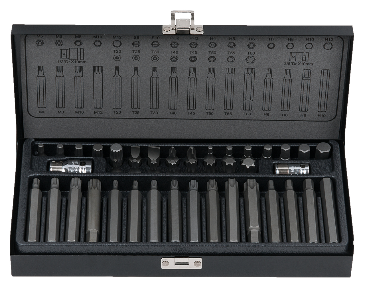 Coffret de 42 Embout de vissages, 30 mm - 75 mm - A 10 mm KS TOOLS - 911.4304