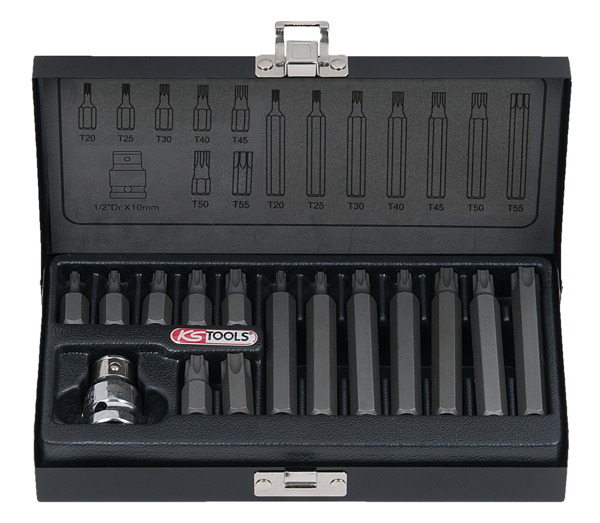 Coffret de 15 Embout de vissages TORX® 1/2'', T20 à T55 KS TOOLS - 911.5020