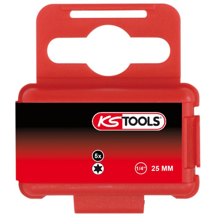 Boite de 5 embouts à code couleur TORSIONpower®, L. 25 mm - 1/4'' - TORX®, T9 KSTOOLS - 9184548