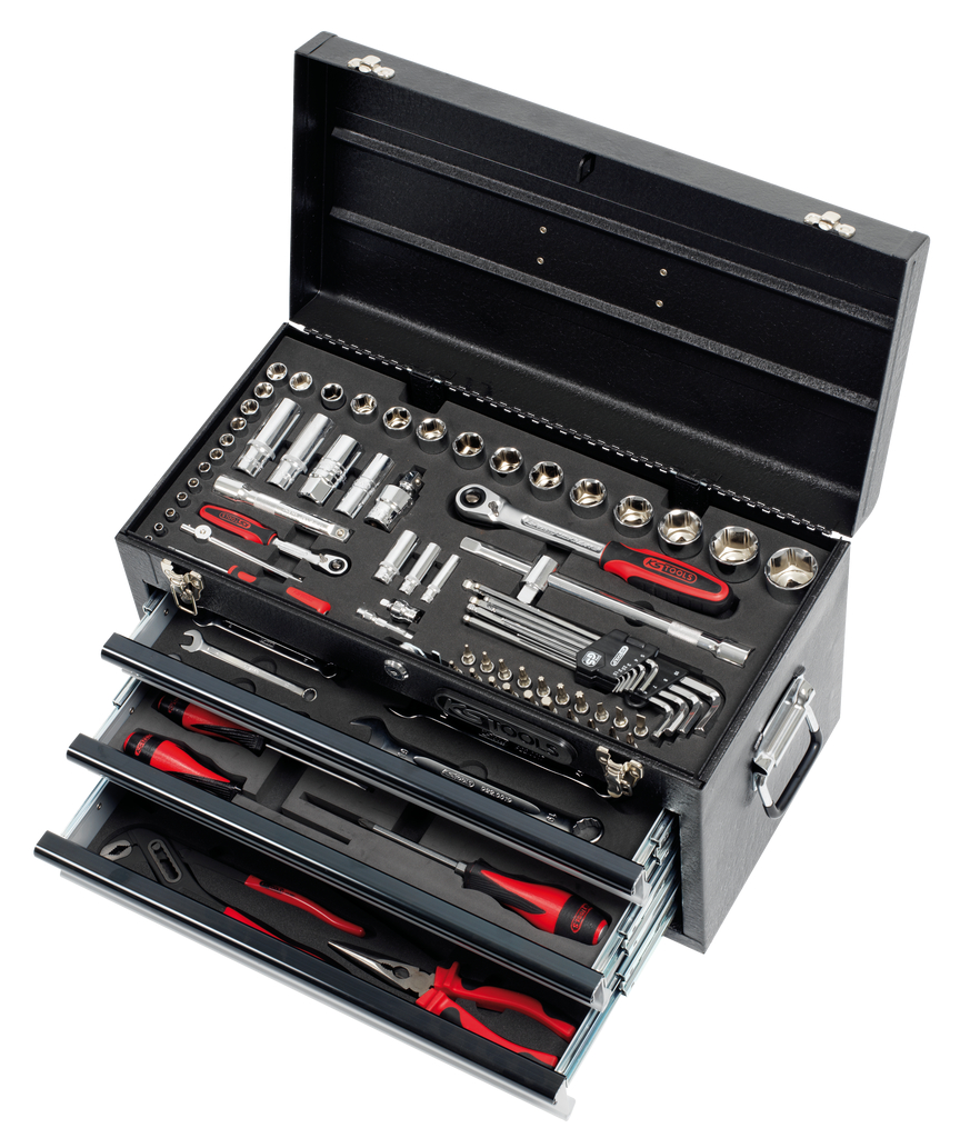 Coffre à outils ULTIMATE 3 tiroirs et plateau 114 outils KS TOOLS - 922.0100