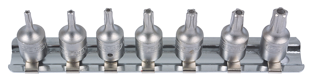Rail de douilles tournevis ULTIMATE® 5 pans percés 1/4'', TS 10 à TS 40 KS TOOLS - 922.1540