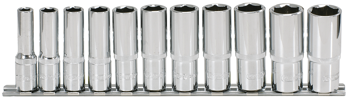 Jeu de 11 douilles 6 pans ULTIMATE® sur rail 3/8'' KS TOOLS - 922.3845
