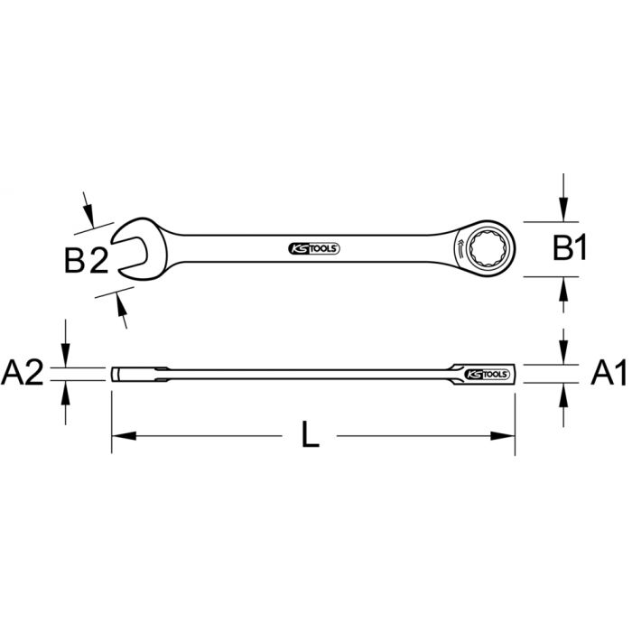 Clé mixte droite à cliquet TITANplus 13 mm KSTOOLS - 9651013