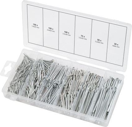 Assortiment de goupilles fendues 555 pièces KS TOOLS - 970.0080