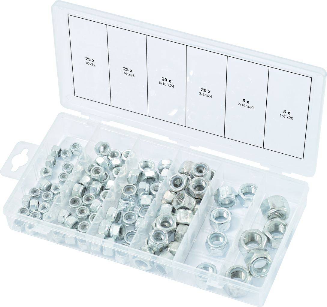 Assortiment d'écrous autoblocants UNF, 100 pcs KS TOOLS - 970.0490