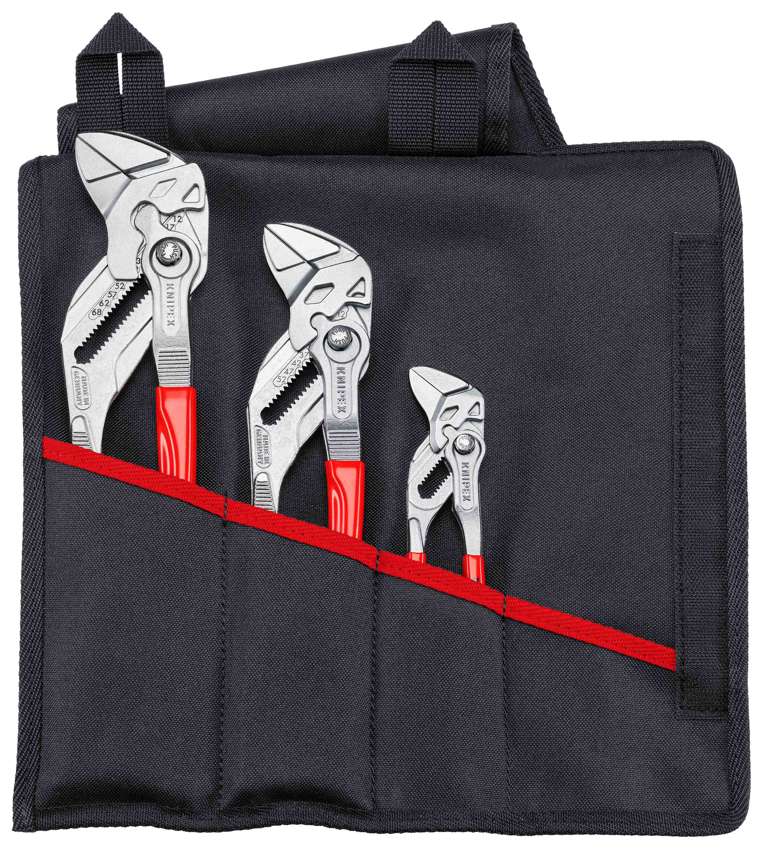 Assortiment de 3 pinces-clés en trousse tissu 86 03 150/250/300 KNIPEX - 001955S7
