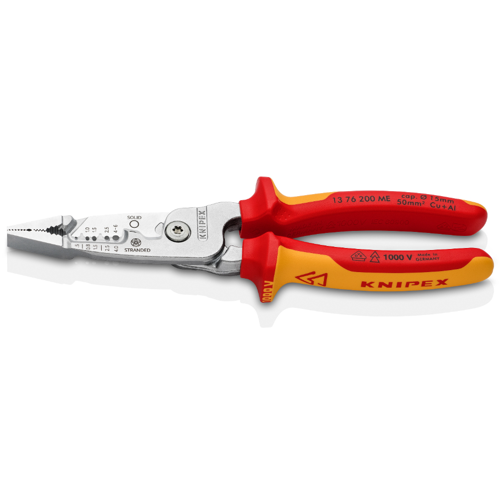 Pince multifonctions 5 en 1 - 200mm - Saisit, coupe et dénude - Bimat - 1000V KNIPEX - 1376200ME