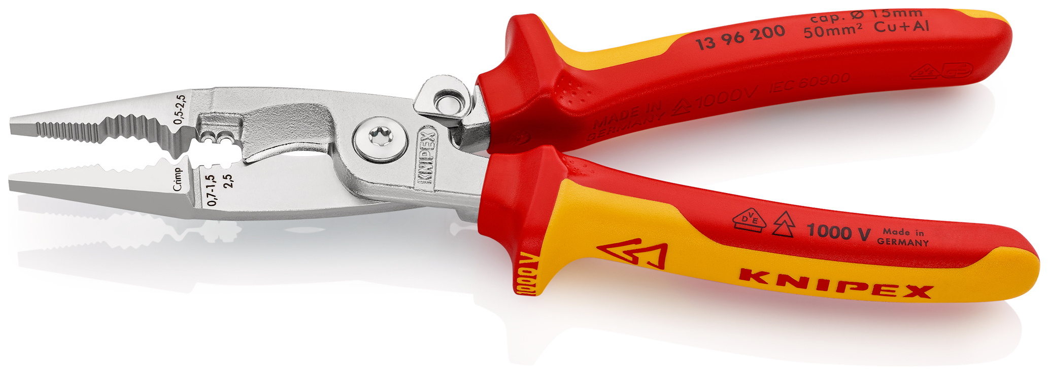 Pince pour installations électriques 1000v KNIPEX - 13 96 200