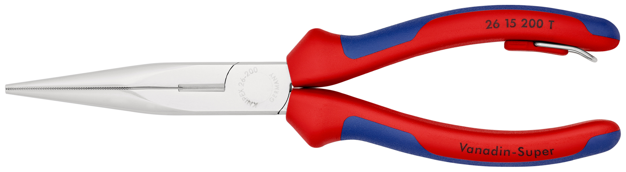 Pince becs 1/2 ronds 200mm chr antichute KNIPEX - 26 15 200 T BK