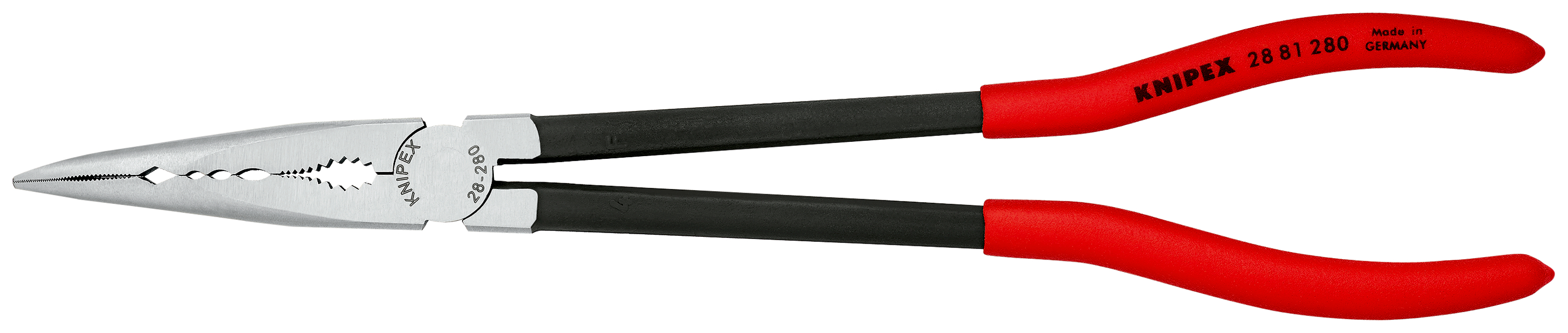 Pince à monter bec long coudée 280mm - KNIPEX - 28 81 280 SB