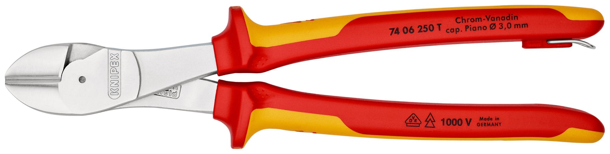 Pince cpte fte demult 250mm chr. 1000v t KNIPEX - 74 06 250 T
