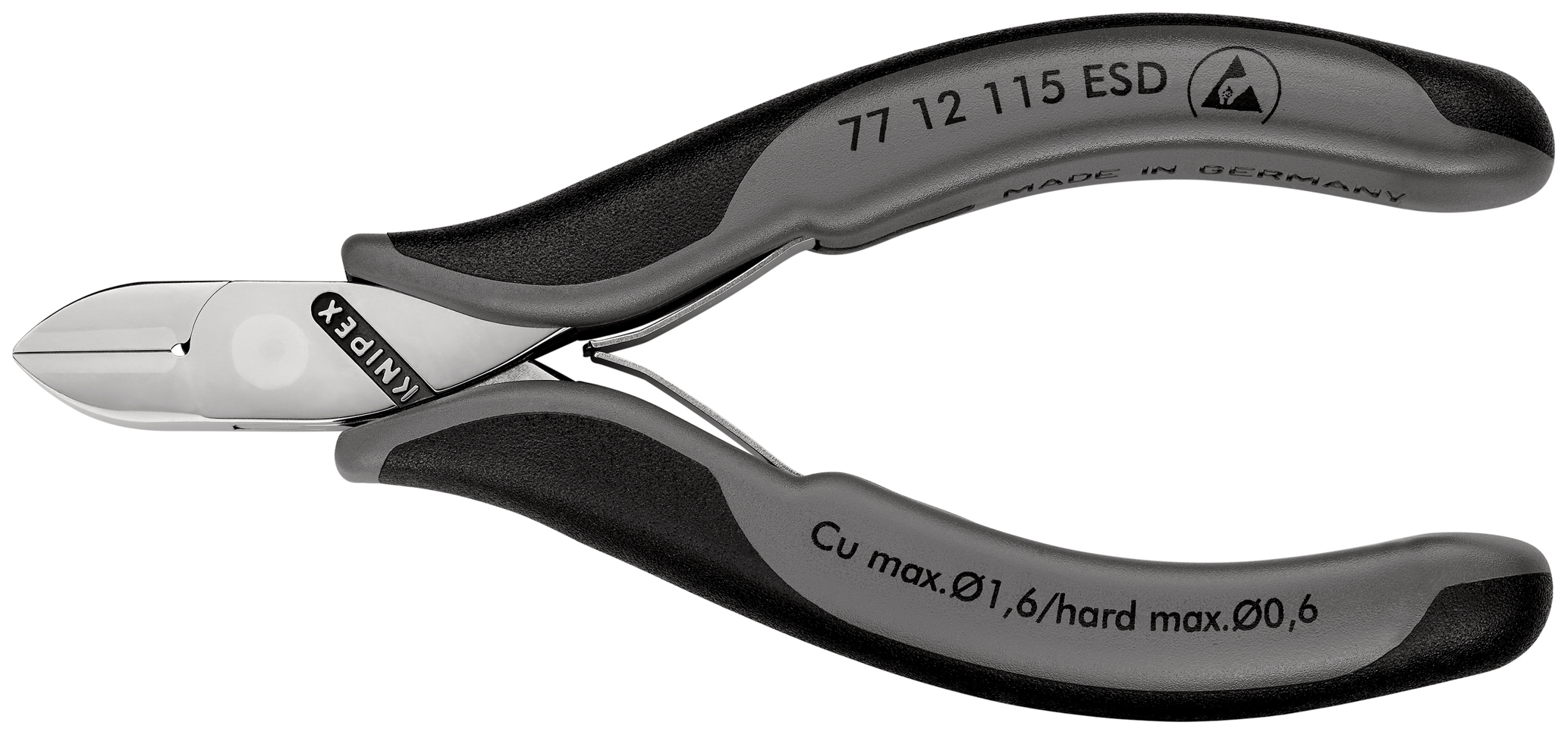 Pince coupante cote electro 115mm esd KNIPEX - 77 12 115 ESD
