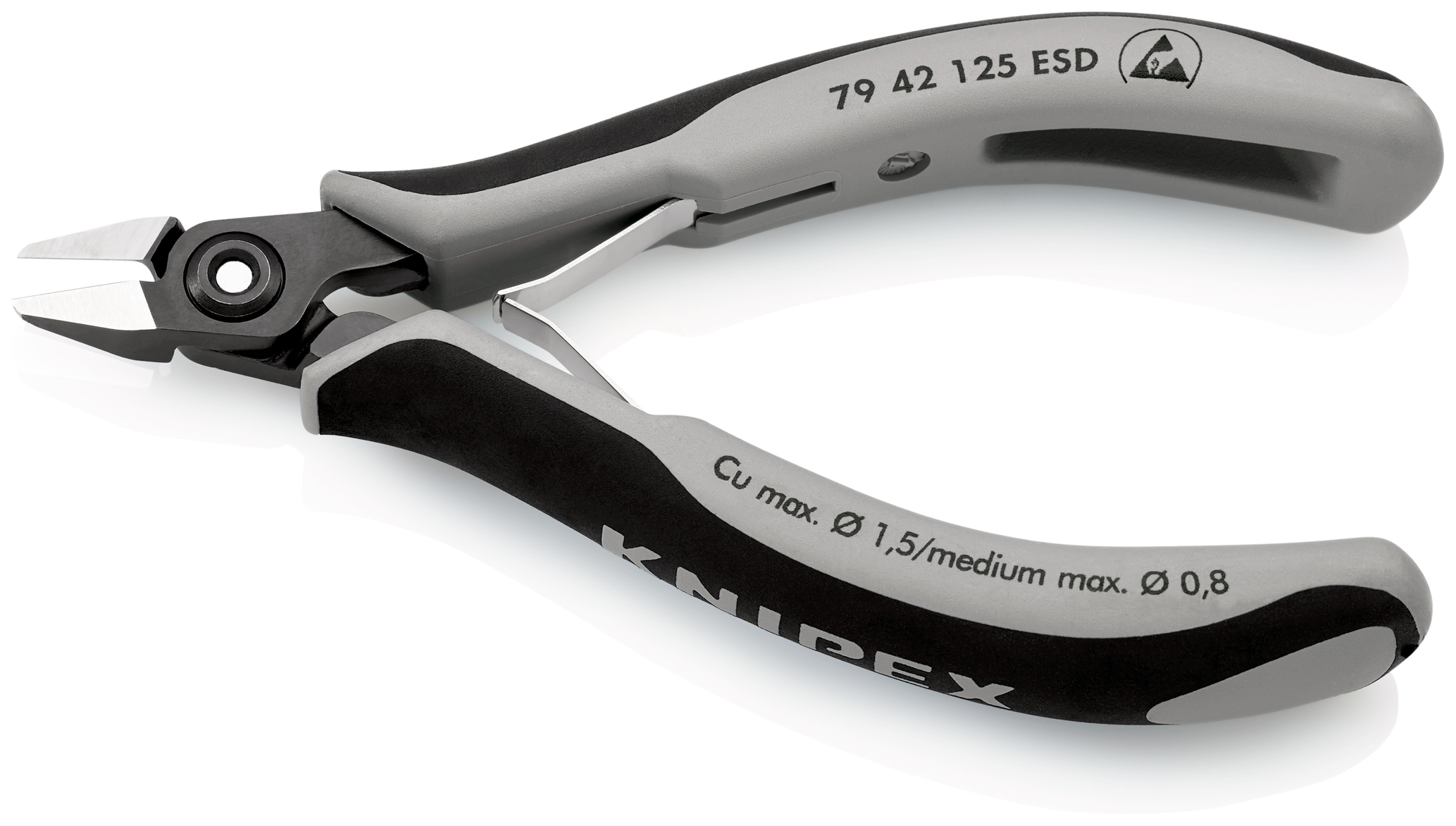 Pince coupante de côté de précision pour l’électronique ESD - 125mm - KNIPEX - 79 42 125 ESD