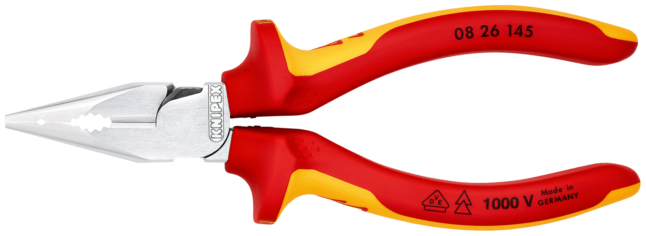 Pince univ 1/2 ronde 145mm chromee 1000v KNIPEX - 08 26 145