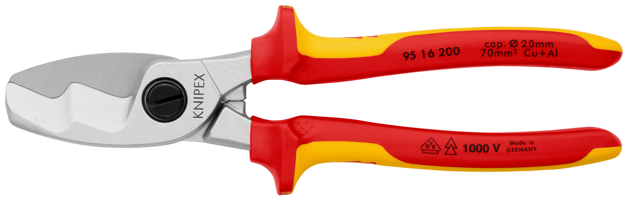 Coupe-cables 200mm ø20mm 70mm² 1000v KNIPEX - 95 16 200