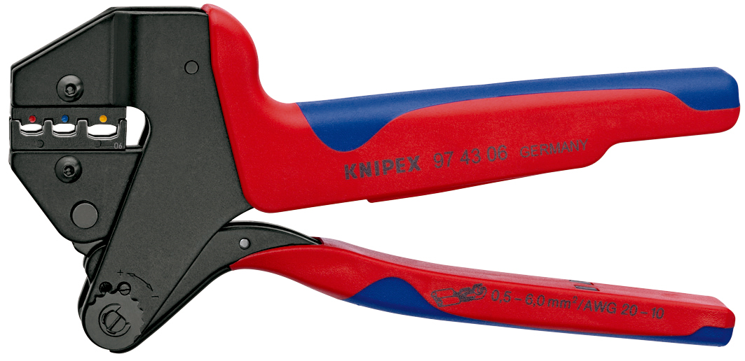 Pince à sertir universelle 200mm + matrice pour cosses isolées 0,5 à 6mm² KNIPEX - 974306