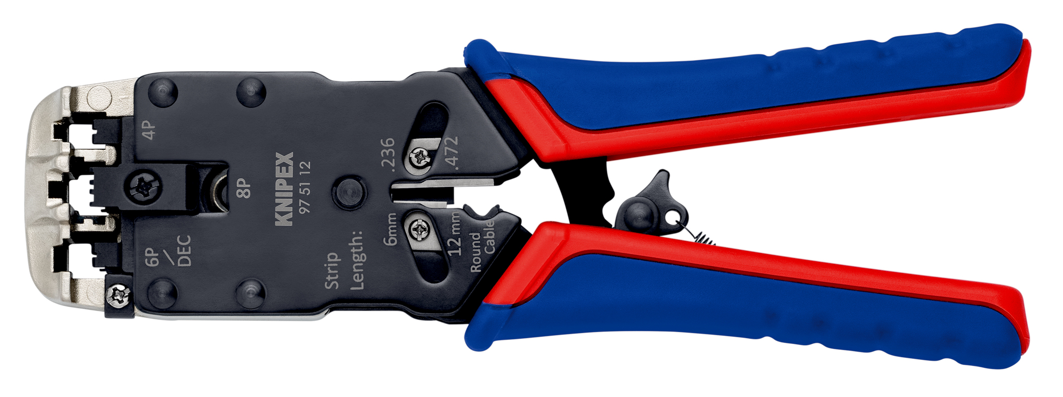 Pince sertir fiche western rj10/11/12/46 KNIPEX - 97 51 12 SB