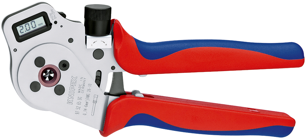 Pince à sertir 4 points - Pour contacts tournés - Ecran numérique KNIPEX - 975265DGA