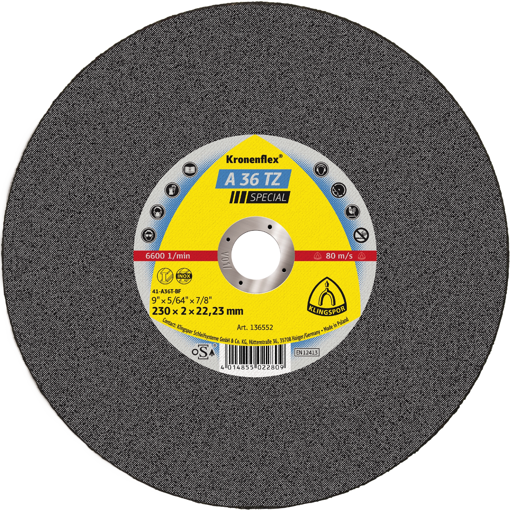 25 Disques à tronçonner KT SPECIAL A36TZ S GER 180X2X22,23 KLINGSPOR - 136551
