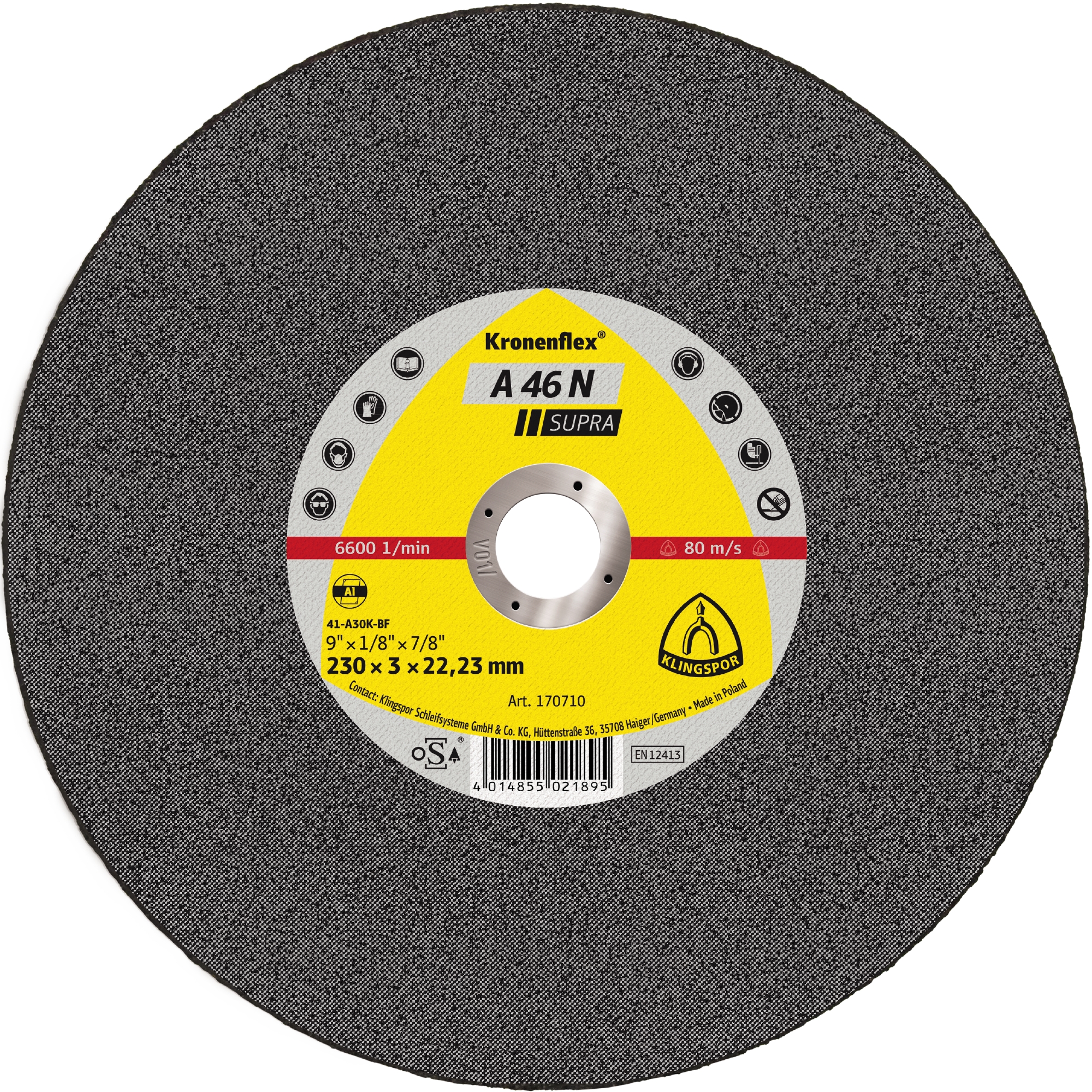 25 Disques à tronçonner KT SUPRA A46N S GER 180X3X22,23 KLINGSPOR - 170709