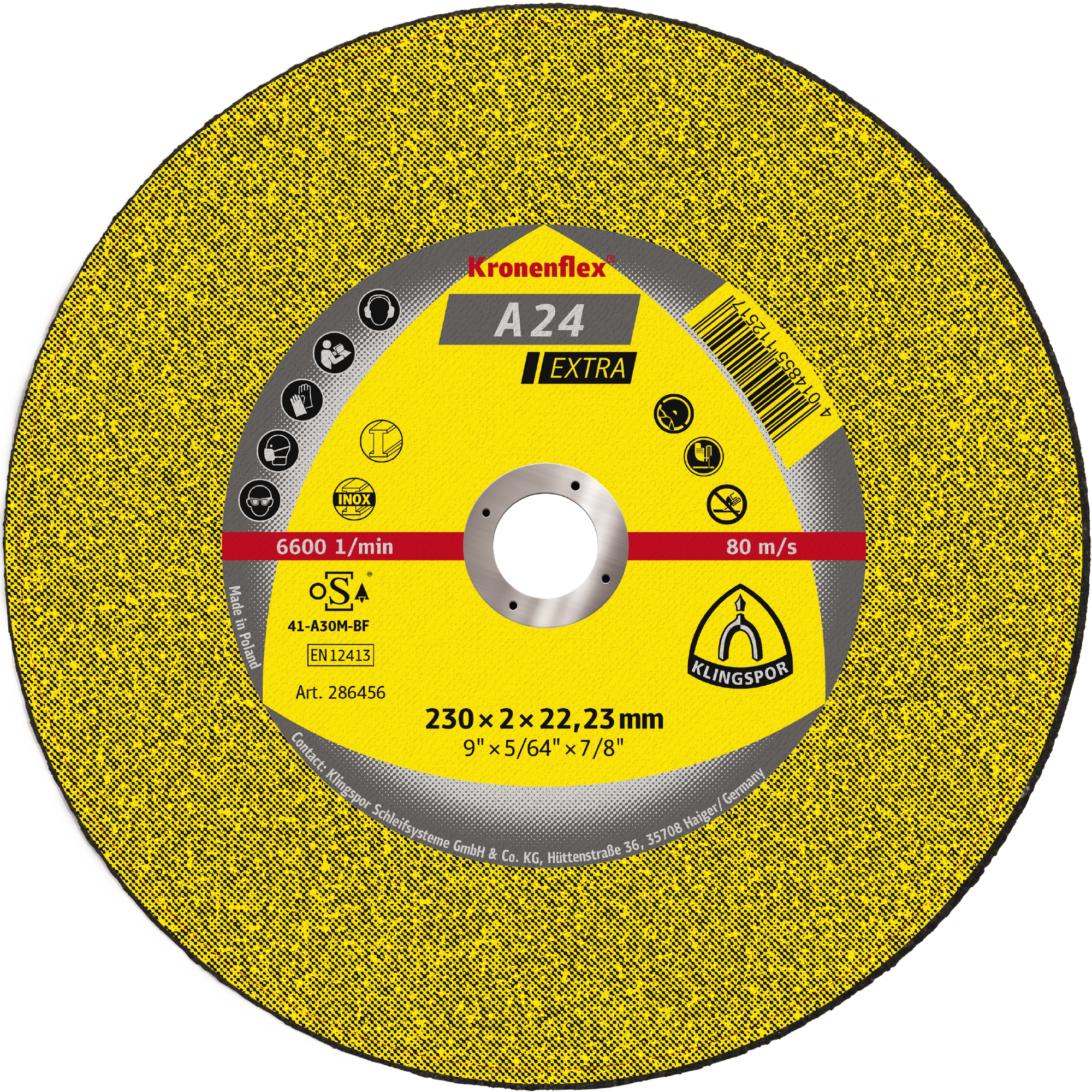 25 Disques à tronçonner KT EXTRA A24EX S GEK 230X3X22,23 KLINGSPOR - 189002