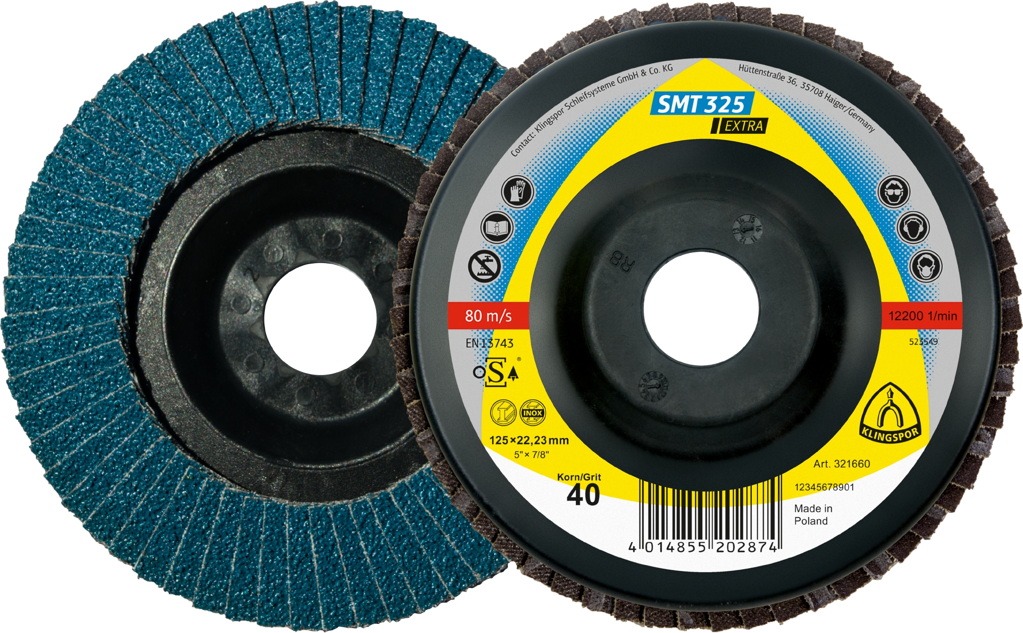 10 Plateaux à lamelles plastique TE EXTRA SMT325 CS455X 40 N GER 115X22,23 KLINGSPOR - 321653