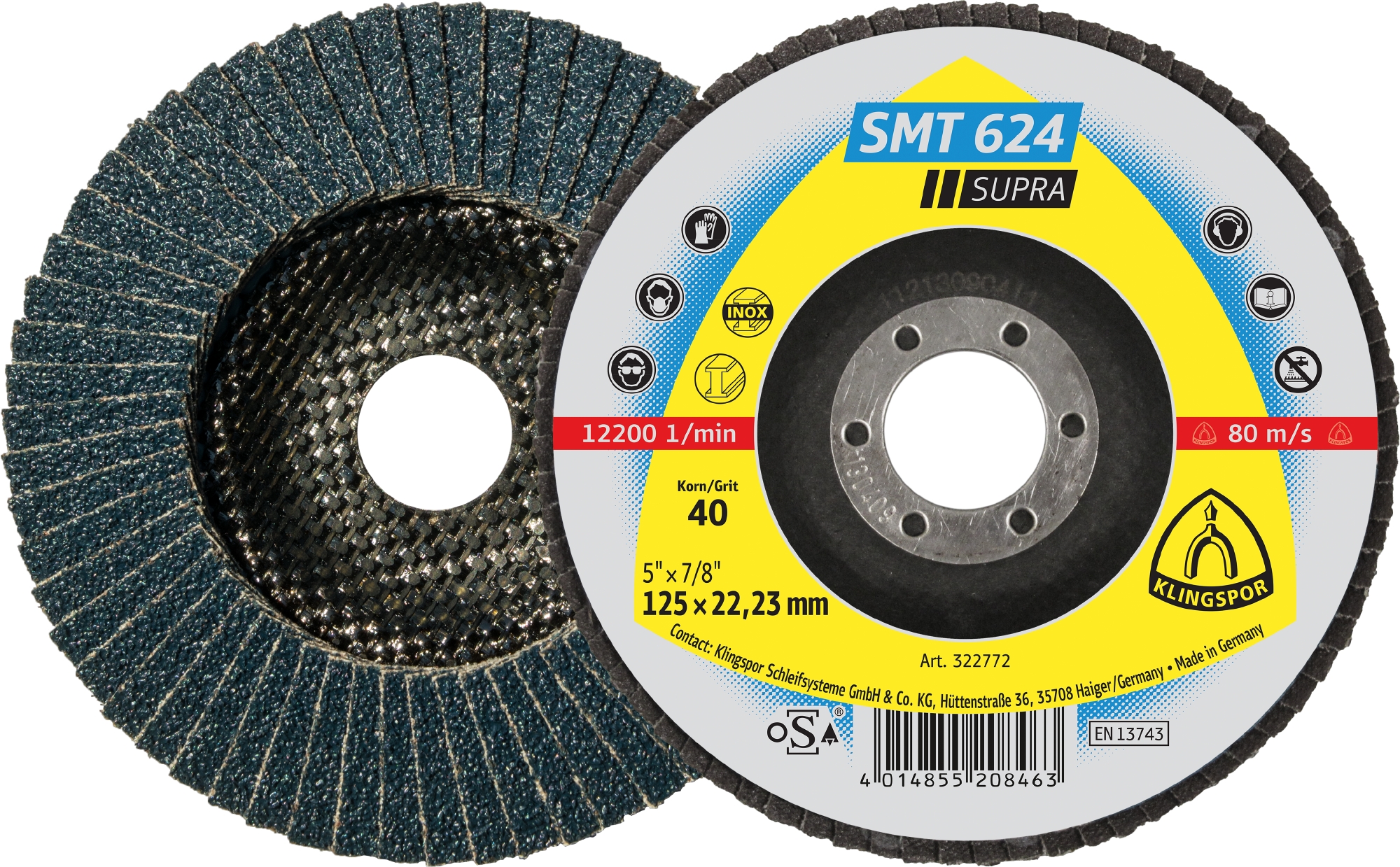 10 Plateaux à lamelles TE SUPRA SMT624 CS461X 40 N GEW 150X22,23 KLINGSPOR - 322778