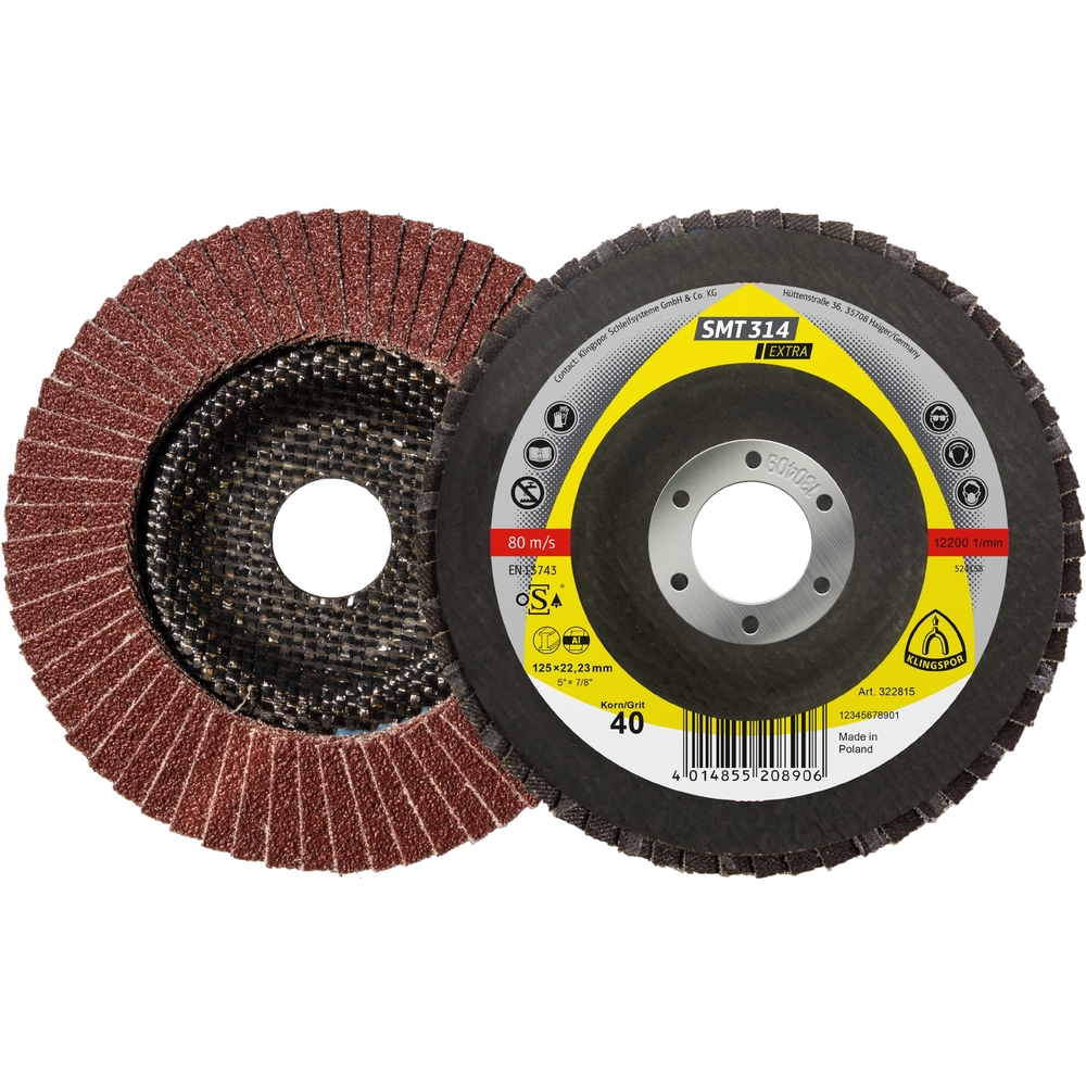 10 Plateaux à lamelles TE EXTRA SMT314 CS355X 80 N GEW 125X22,23 KLINGSPOR - 322818