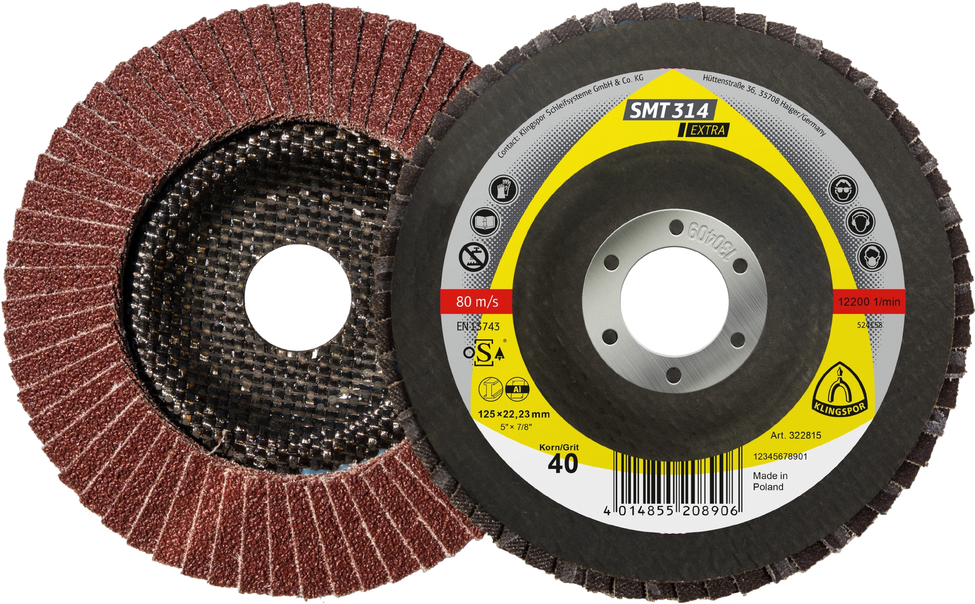 10 Plateaux à lamelles TE EXTRA SMT314 CS355X 60 N GEW 180X22,23 KLINGSPOR - 322822
