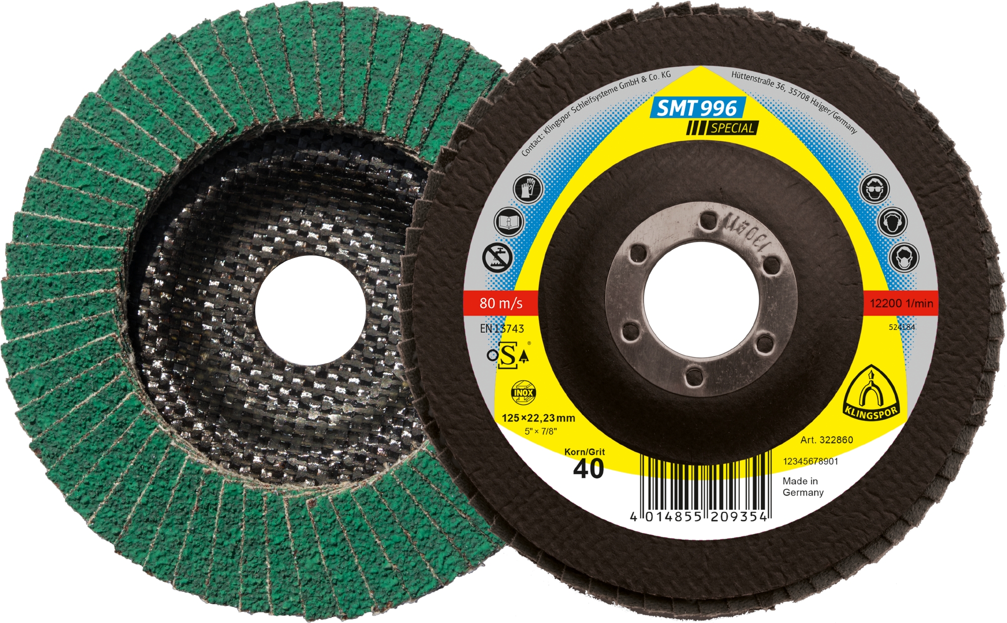 10 Plateaux à lamelles TE SPECIAL SMT996 CS910Y 40 S GEW 115X22,23 KLINGSPOR - 322849