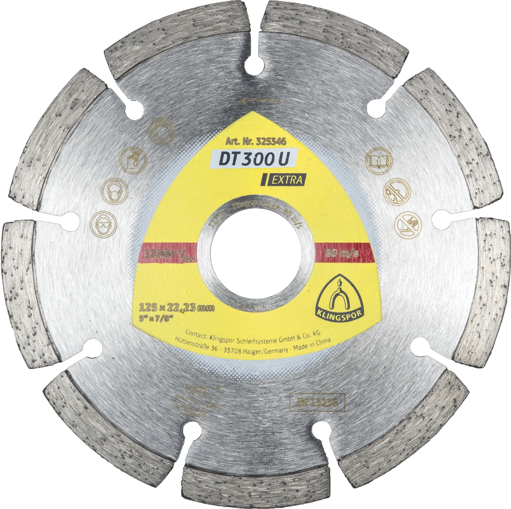 Disques à tronçonner diamantés DT EXTRA DT300U S 115X1,6X22,23 8S 7 KLINGSPOR - 325345