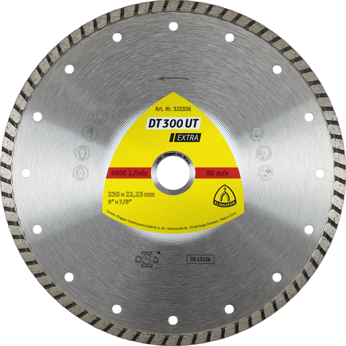Disques à tronçonner diamantés DT EXTRA DT300UT S 230X2,5X22,23 GRT 7 KLINGSPOR - 325356