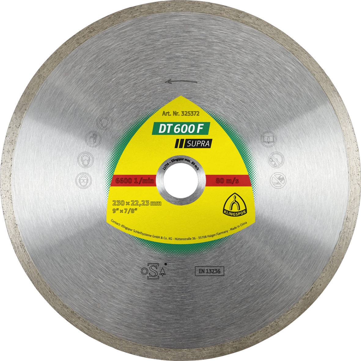 Disques à tronçonner diamantés DT SUPRA DT600F S 230X1,9X22,23 GR 7 KLINGSPOR - 325372